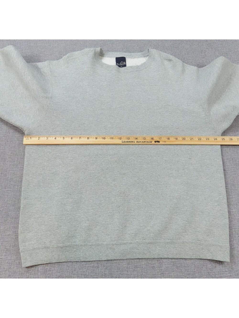 Vintage Pluma Outdoors Gray Blank Crewneck Sweatshirt Size L Cotton/Poly Fleece - Picture 8 of 9